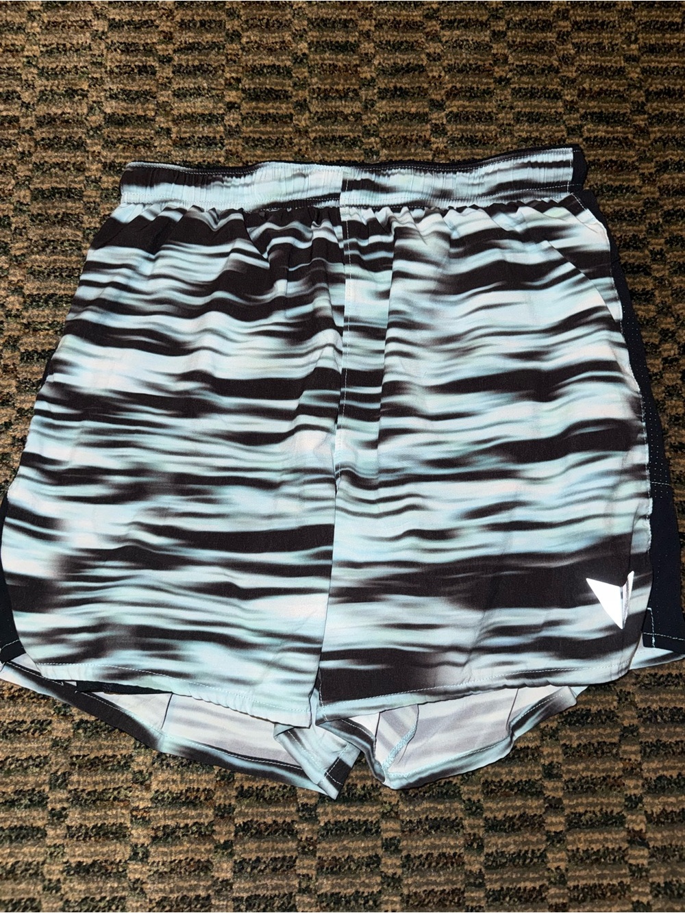 Korsa road runner Men's Athletic Running Shorts - Aqua Wave, size small